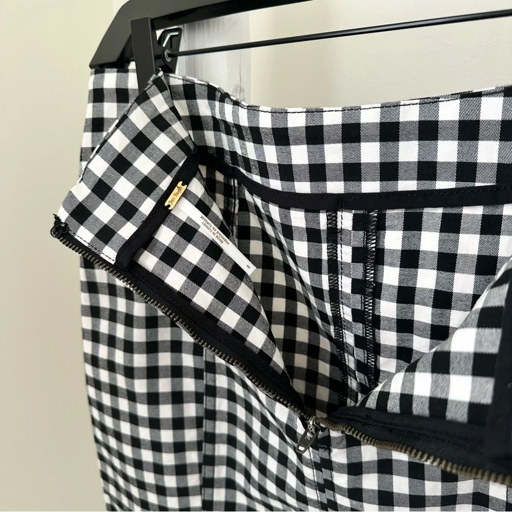 NWT Free People Modern Femme Black/White Gingham Mini Skirt Size 8